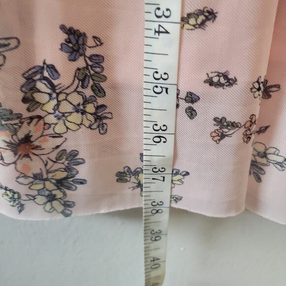 Takara From Dillards Soft Pink Floral Long Sleeve Slip Knee Length Dress Medium - Picture 5 of 7
